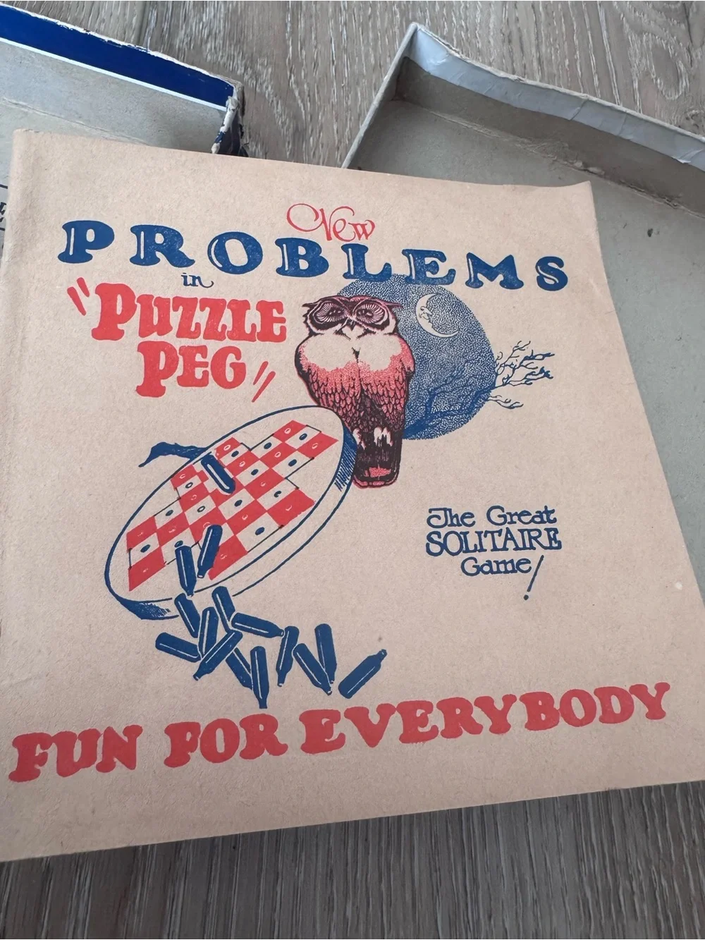 Vintage 1920s Lubbers & Bell Problems puzzle peg game.